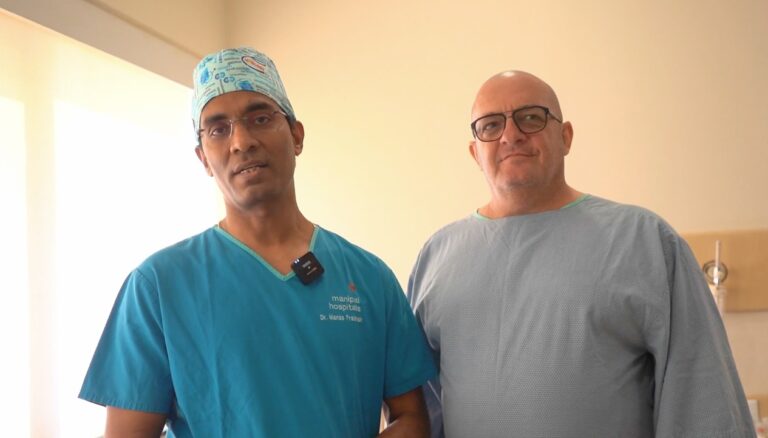 Dr manas with the patient